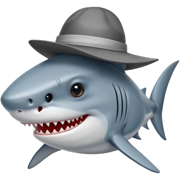  Shark with hat emoji