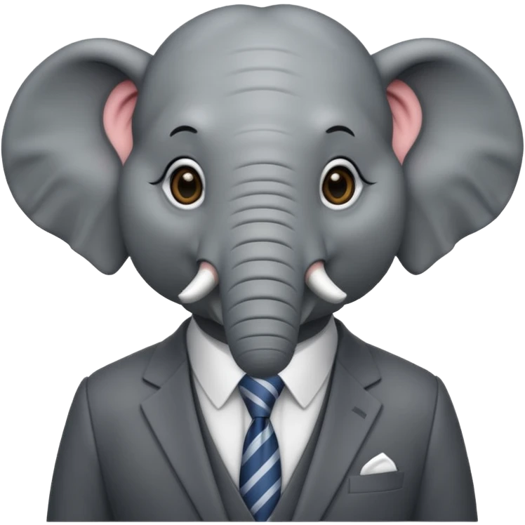The elephand went in a suit emoji