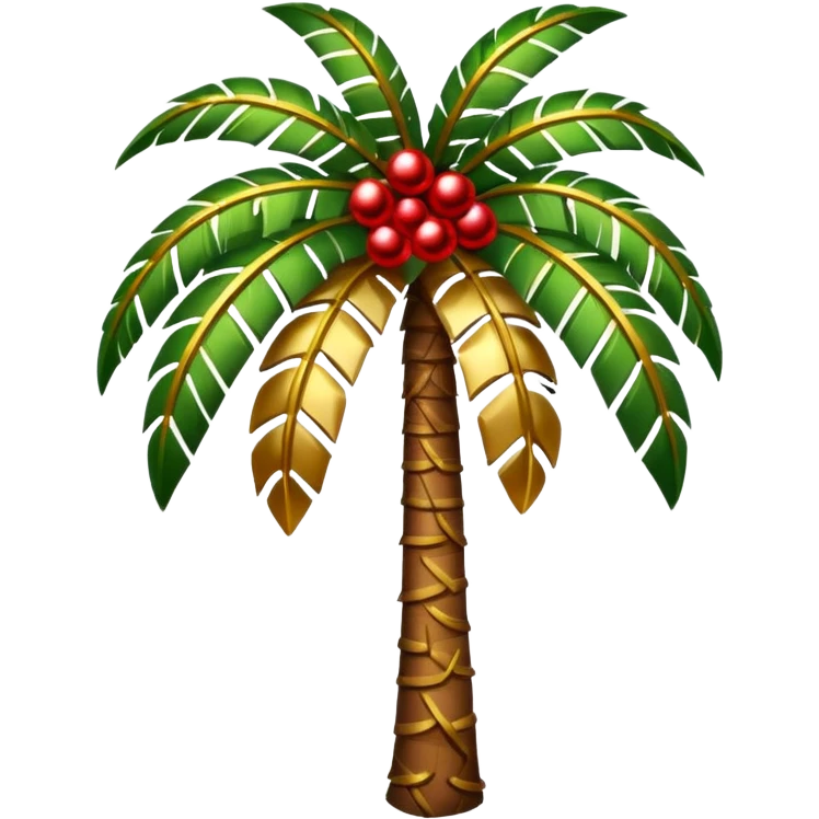 palm emoji but whristmas decorated emoji