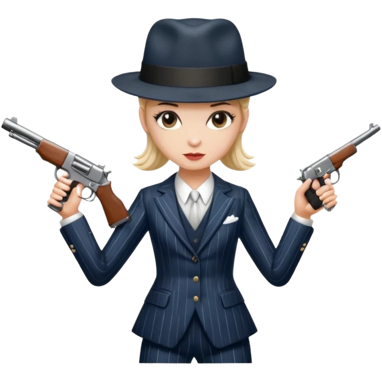 A balerina in with a gangster style emoji