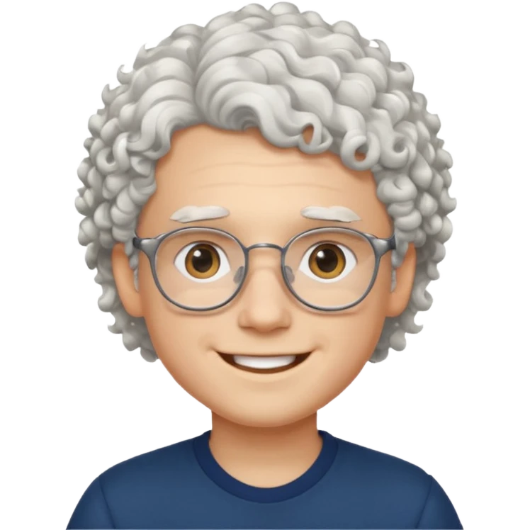 young boy with curly white hair and glasses emoji