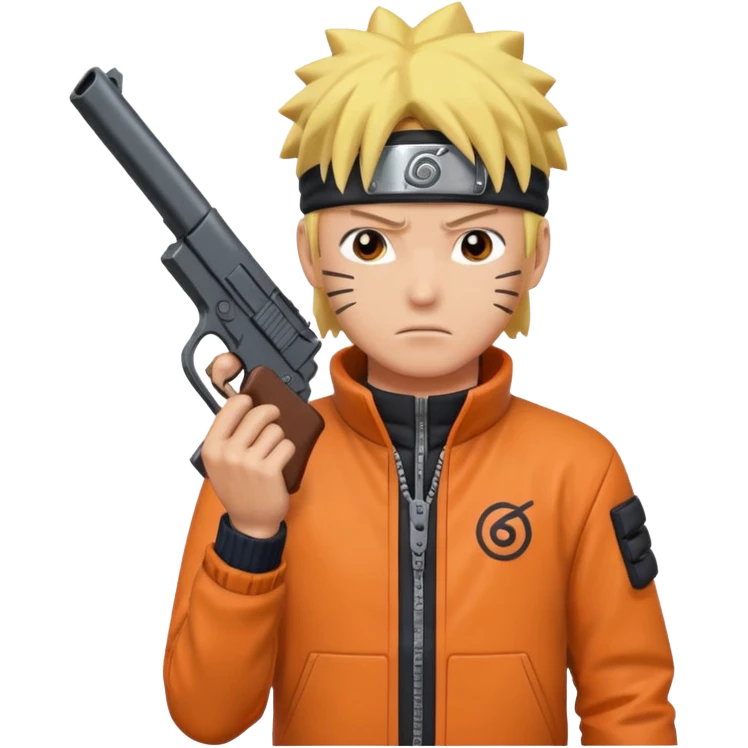 Naruto with gun emoji