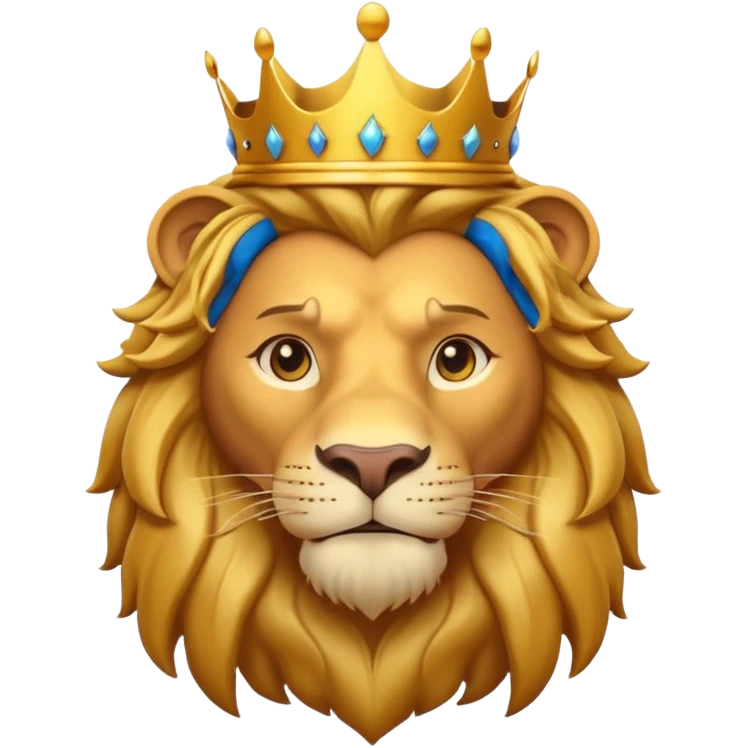 king lion portrait, head and shoulders only, golden crown, royal mane, confident majestic expression, fantasy royalty vibe, 3D cartoon, mobile game icon style, clean background, no text, no watermark
 emoji