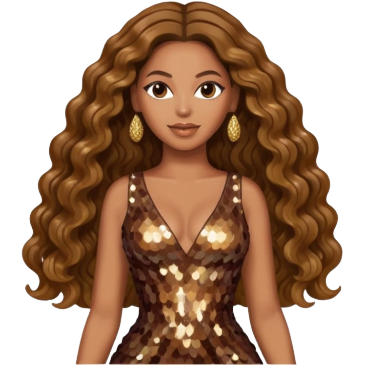 Beyonce with brown long hair emoji