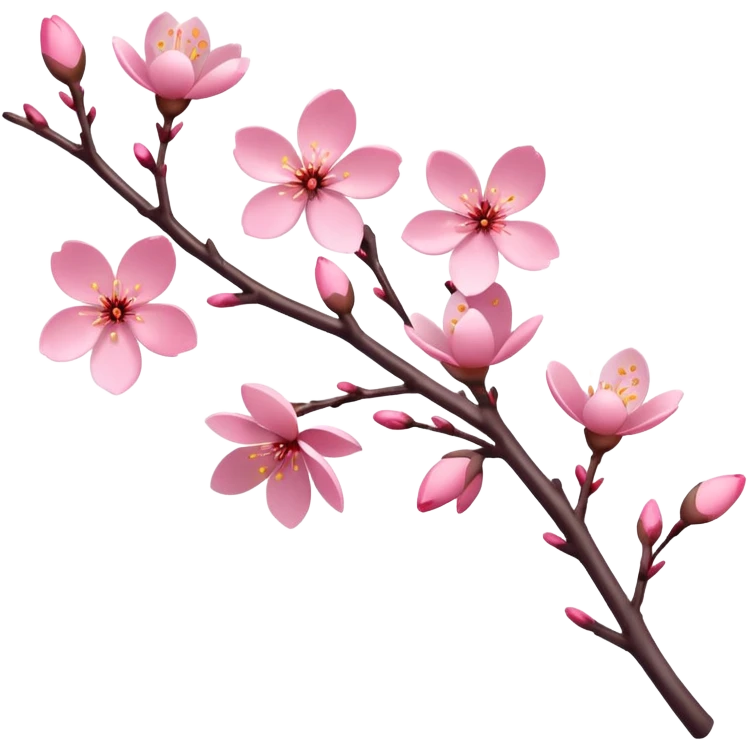 sakura branch with falling petals emoji