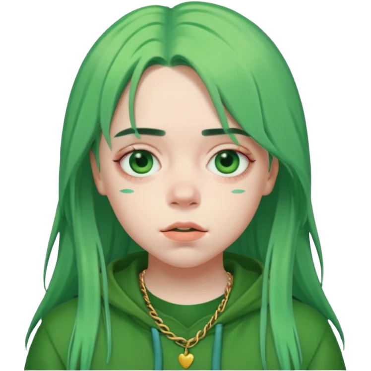 Billie Eilish just face  emoji