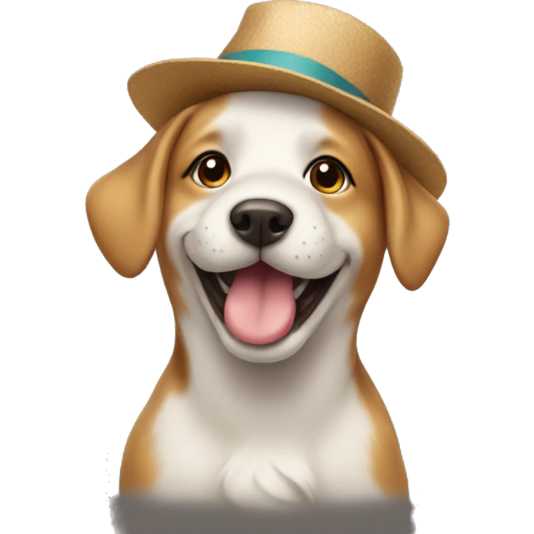 doggy with cute hat emoji
