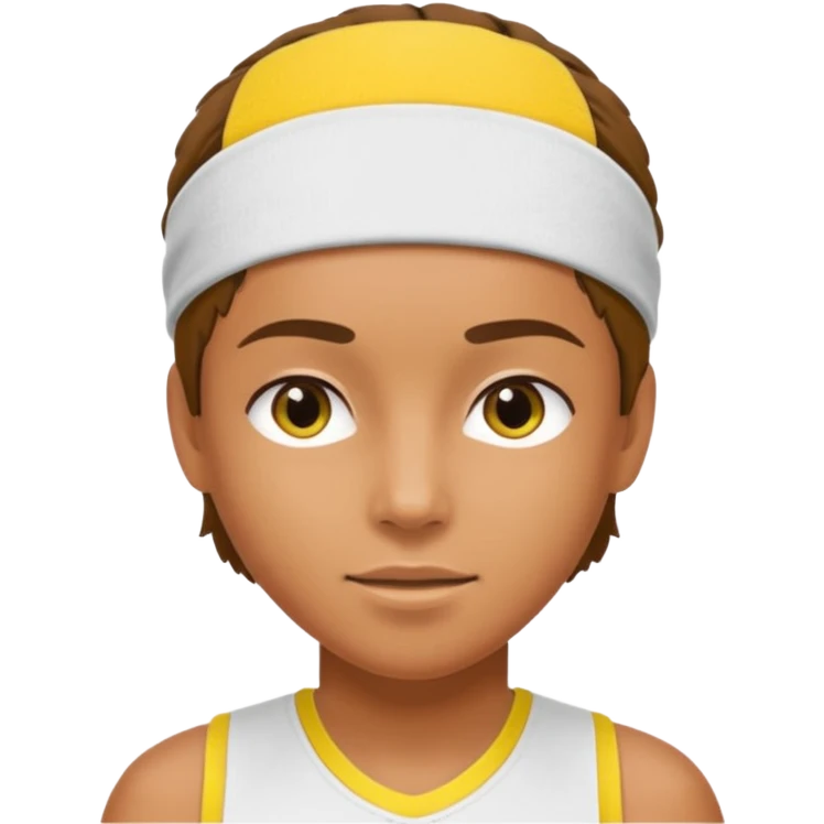 tennisplayer with sweatband, yellow color emoji