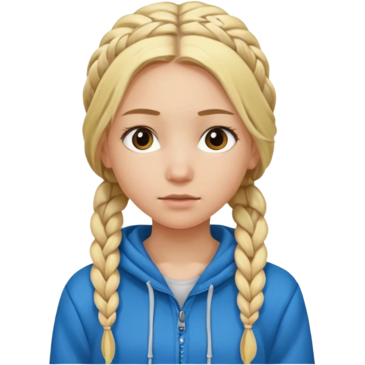 hoodie blonde girl with braided hair emoji