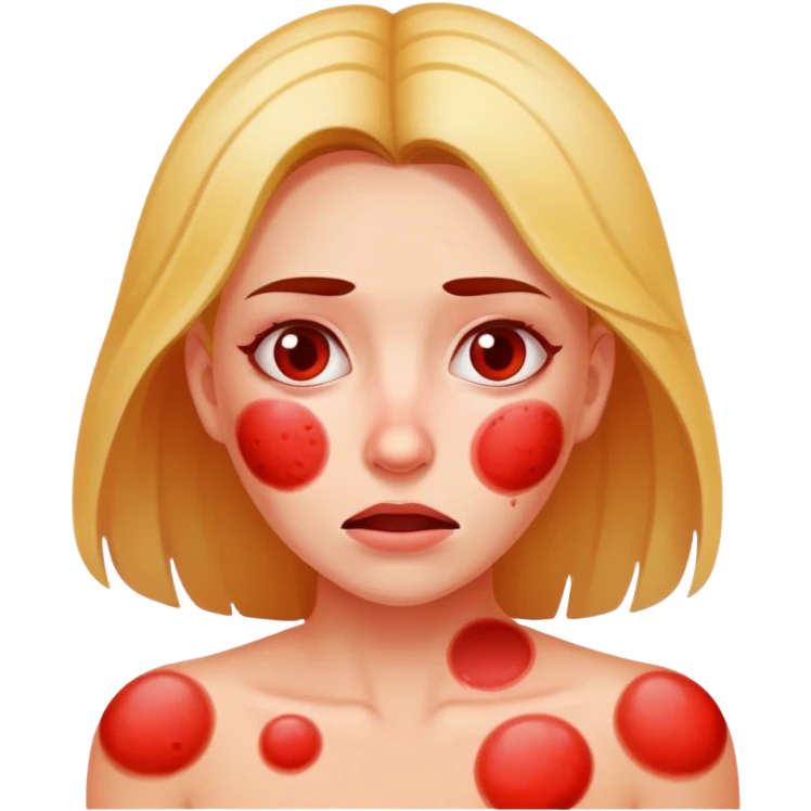 Woman with allergic reaction rash emoji | AI Emoji Generator