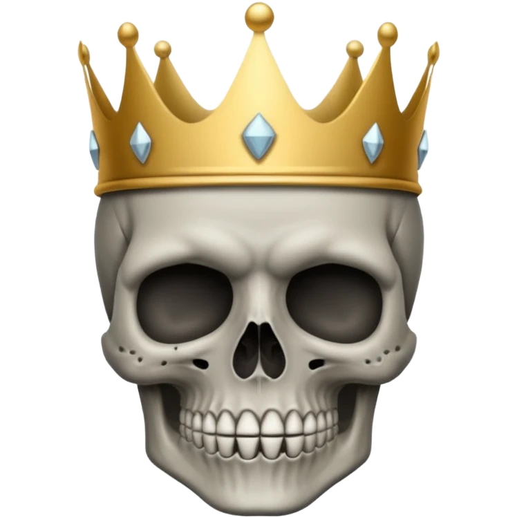 Skull face with a crown silencing emoji