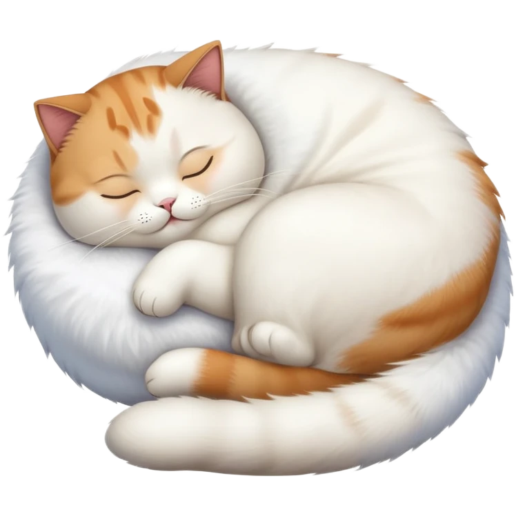 Plump cat sleeping on back, round belly exposed emoji