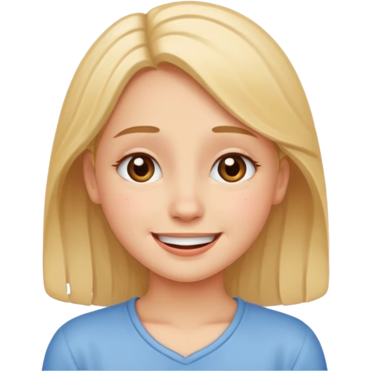 Girl smiling while crying emoji