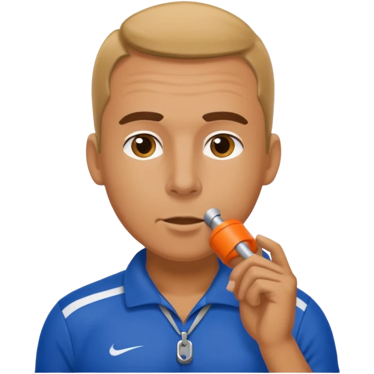 track coach with whistle emoji