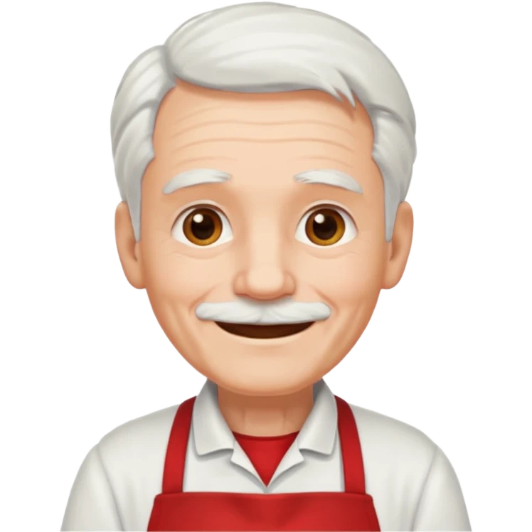ai aik old man with white hair wearing red appron emoji