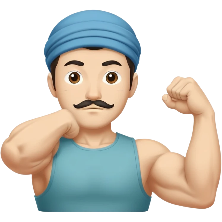 татарин показывает бицепс в стиле гибли  emoji