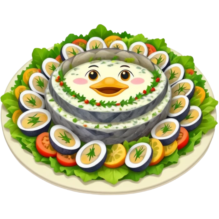 salad herring under a fur coat emoji