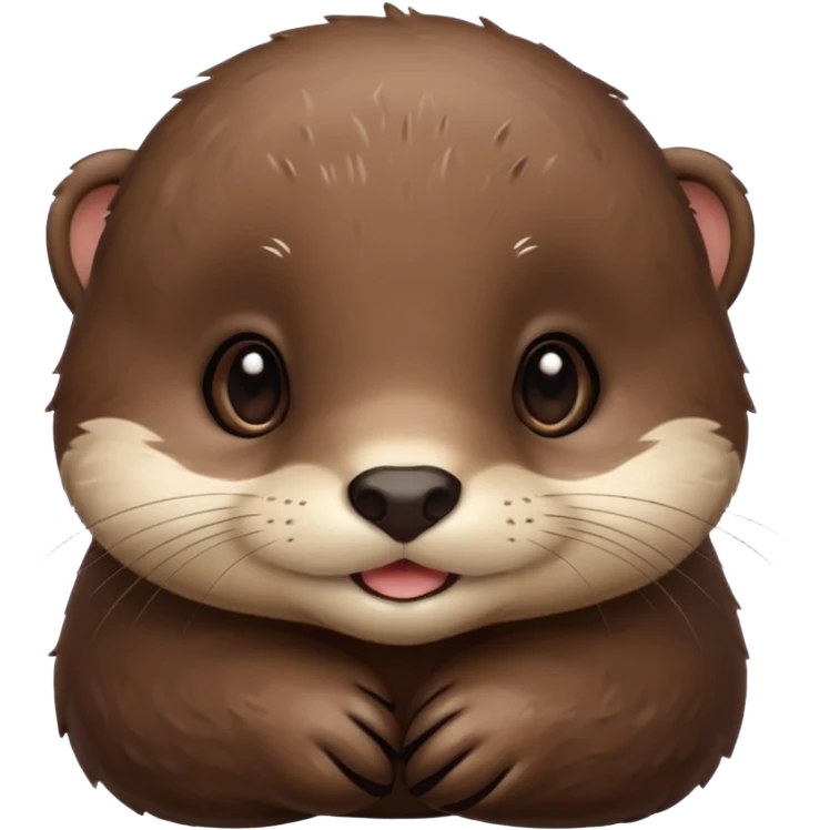 Cute baby otter's face (little cheeks, not much hair) emoji
