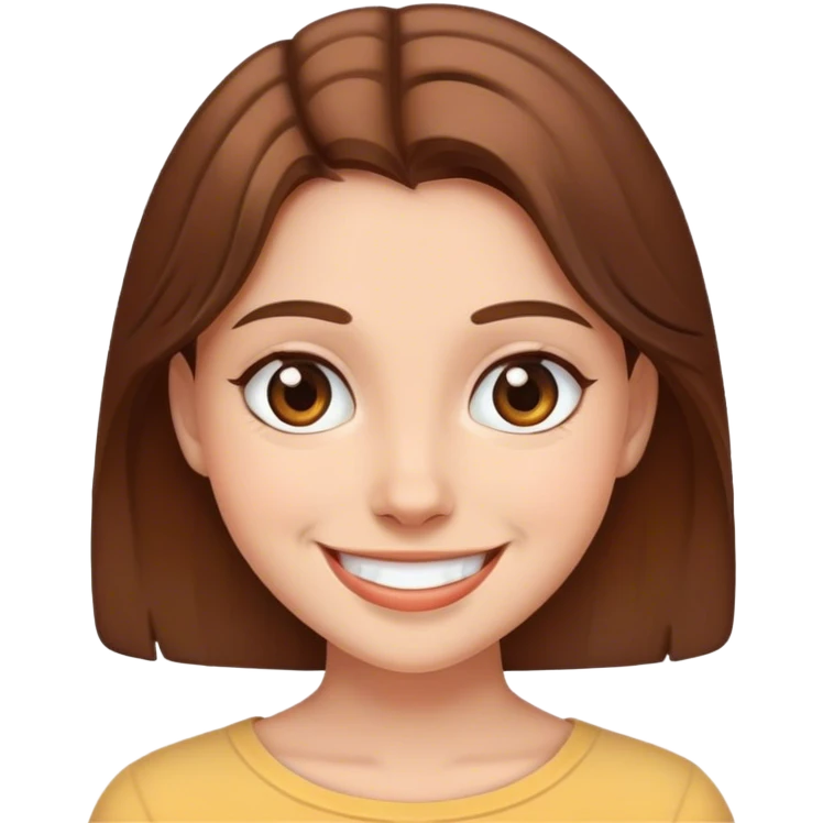 smiling girl with brown hair emoji