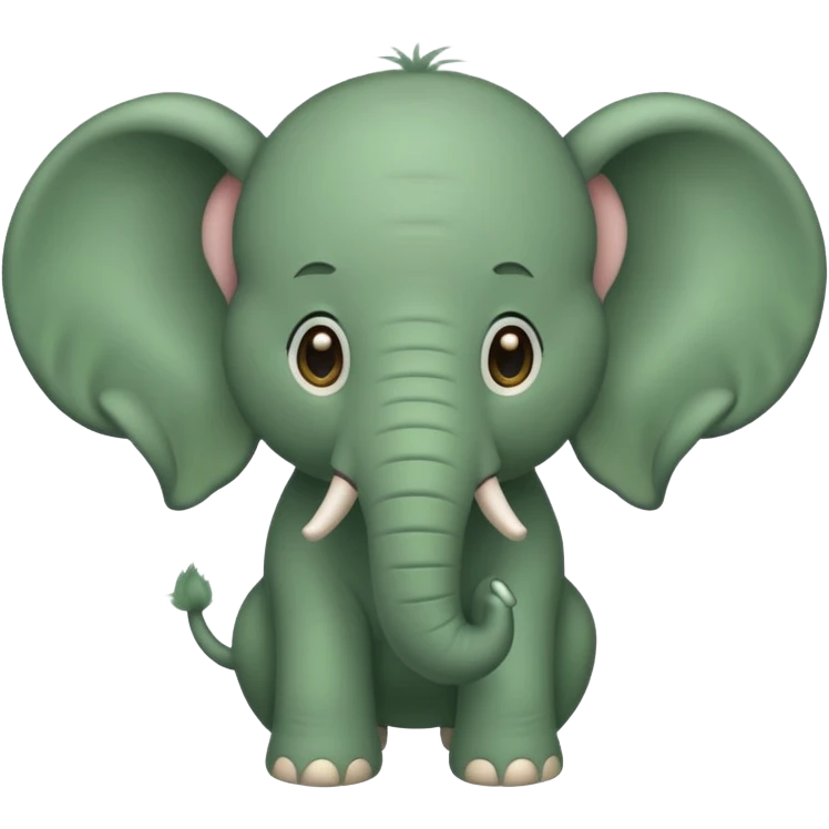 green furry elephant emoji