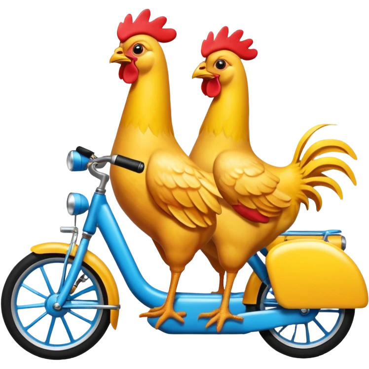 10 chickens on a partybike emoji