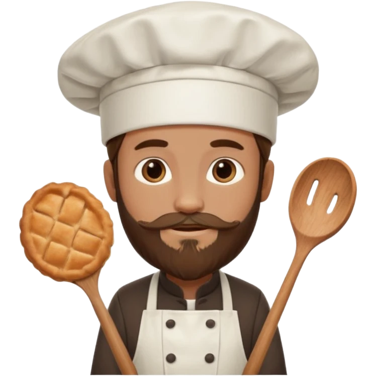 Pastry chef whith long brown hair and beard emoji