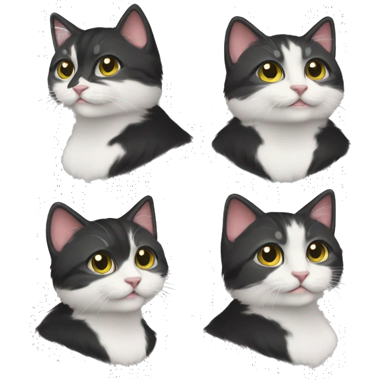 черная кошка с желтыми глазами маленькая emoji