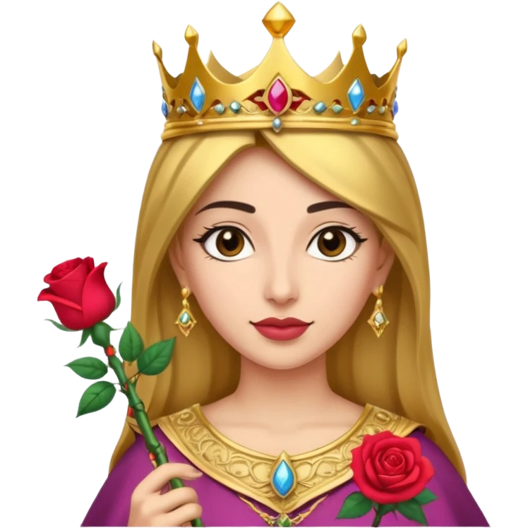 woman, arab, rose, scepter emoji
