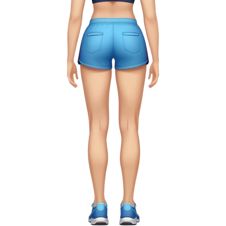 back view of calves muscles female wearing shorts emoji