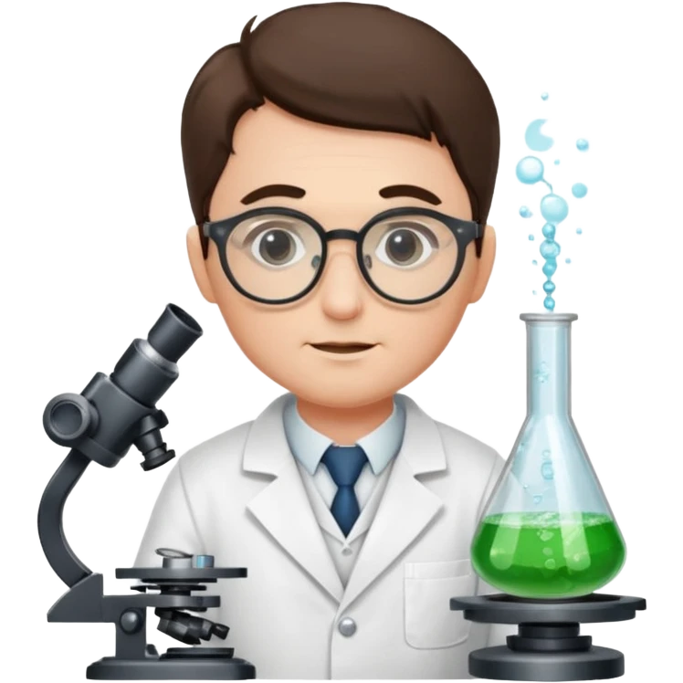 a victorian scientist carrying out an experiment with petri dish and microscope emoji