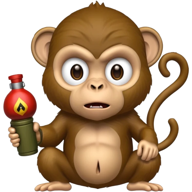 A monkey with a grenade emoji