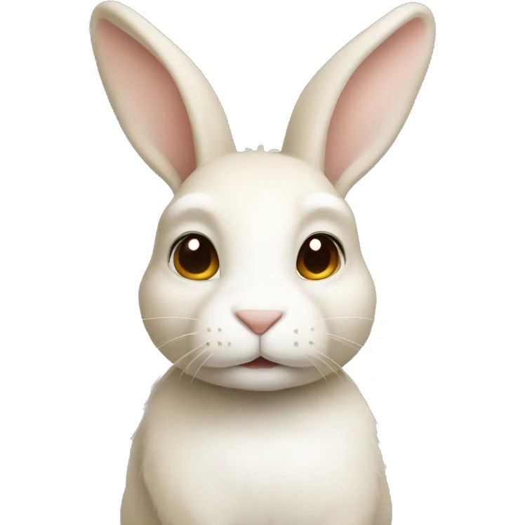 white and light beige rabbit emoji