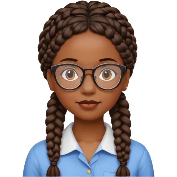 a pretty black girl with pretty braids and glasses  emoji