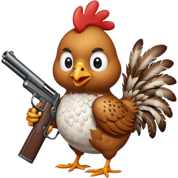총든 닭 emoji