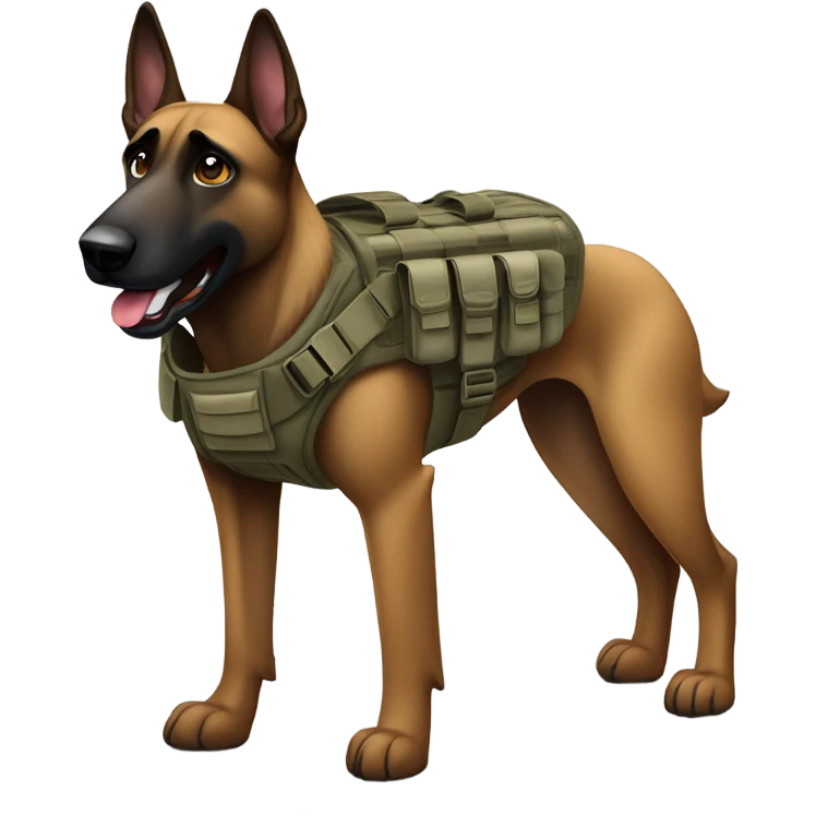 Brindle Belgian malinois, tactical emoji