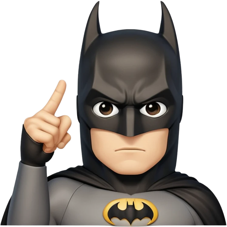 Batman giving the middle finger emoji | AI Emoji Generator