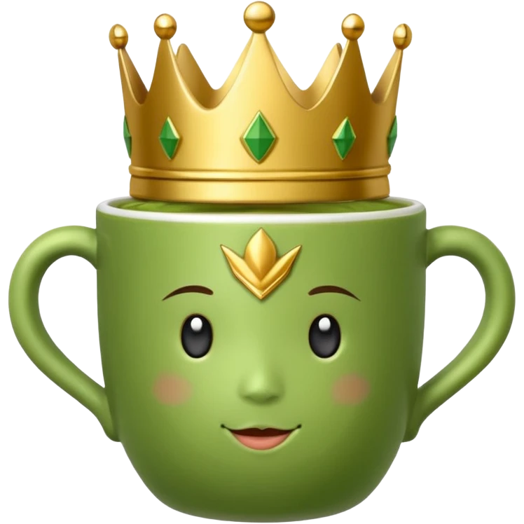 a matcha cup with a crown  emoji