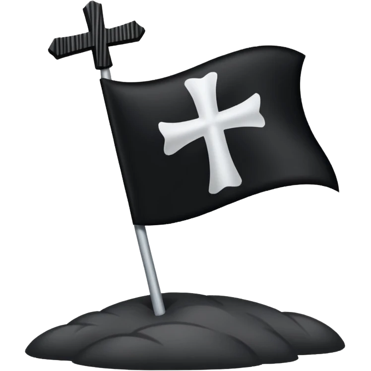 Black flag with a white cross emoji