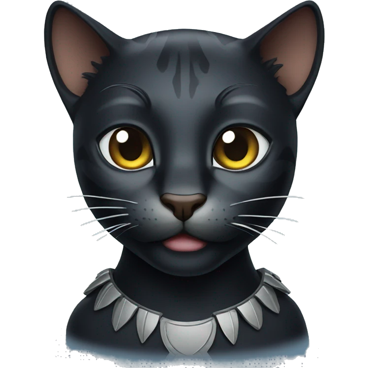 Cat The black panther winks emoji