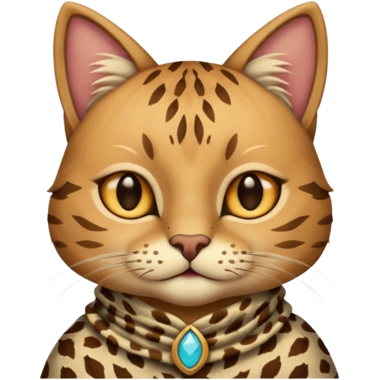 ancient cat wearing animal skin cloth emoji