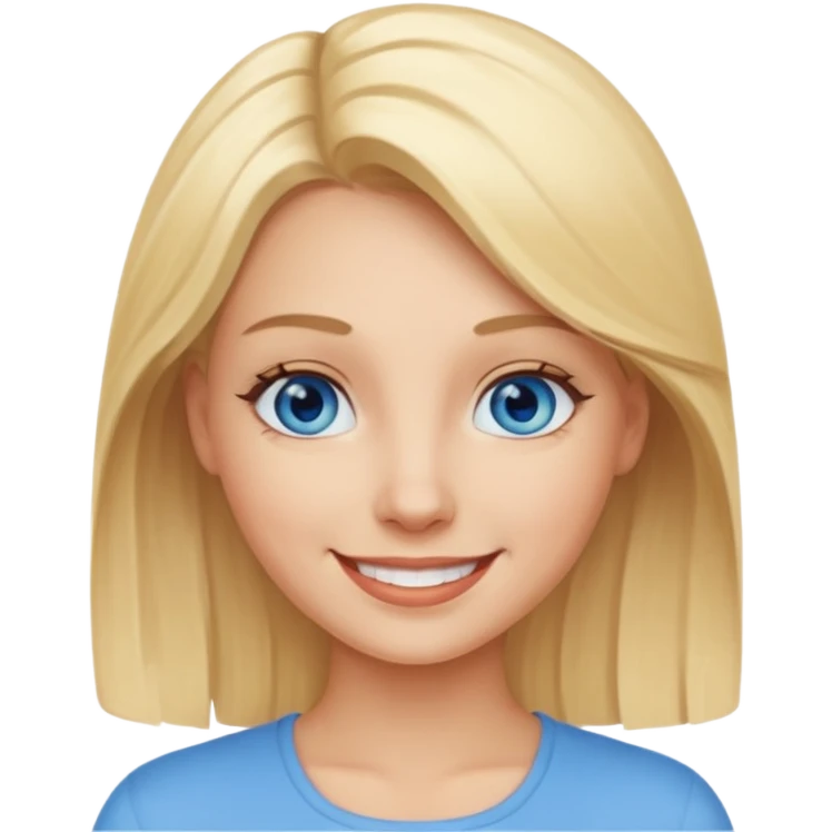 blonde qui sourit emoji