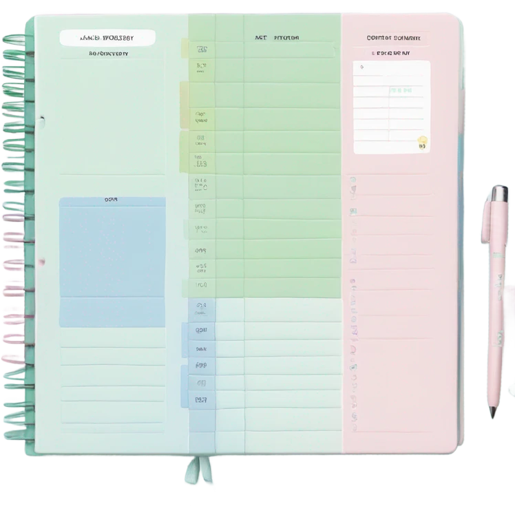 study planner soft colors emoji