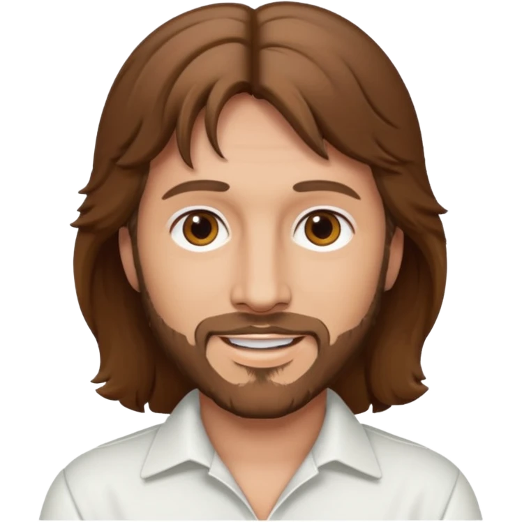 Barry Gibb brown eyes, brown hair, white outfit emoji