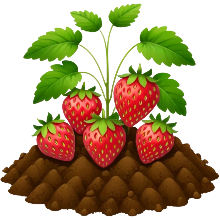 strawberry plant with ground emoji