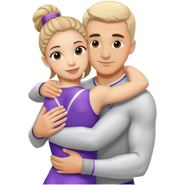 обійми тренера і дитини гімнастки (дівчата) emoji