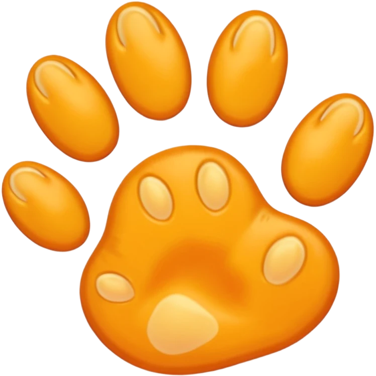 a very light pale pastel yellow-orange pawprint emoji