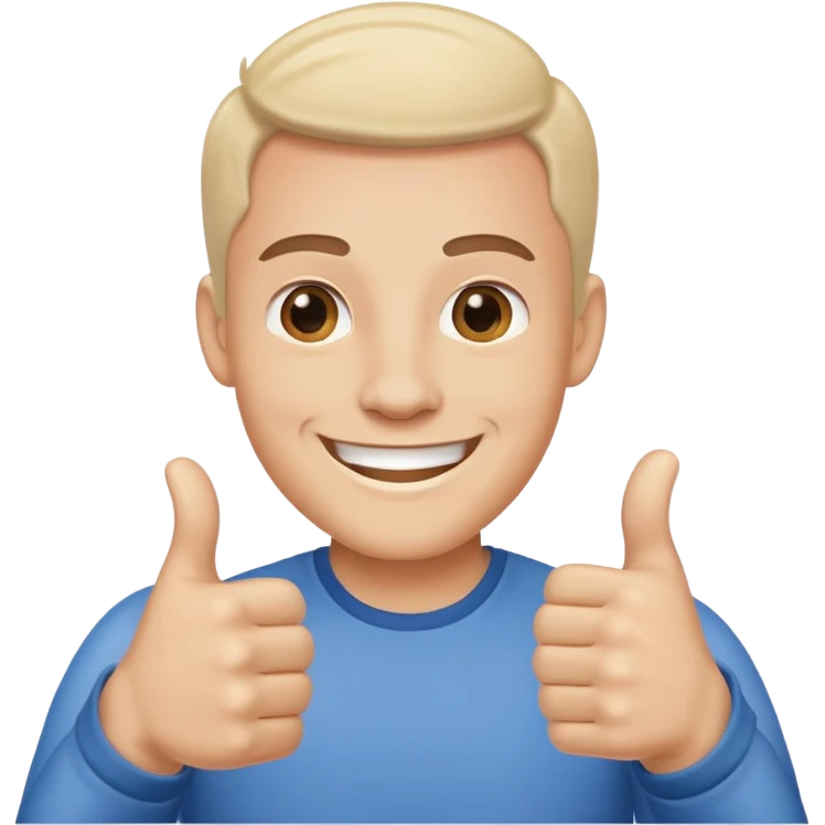 Guy giving two thumbs up while smiling  emoji
