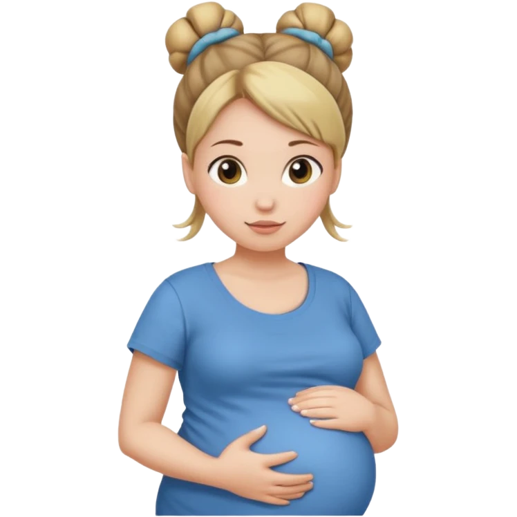 Вагітна жінка в тобіку та в гулькі emoji
