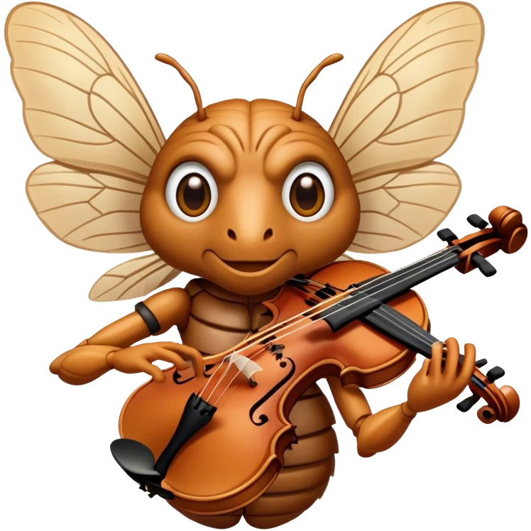 cicada playing violon  emoji