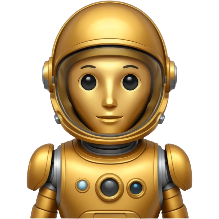 robot with golden astronaut's helmet  emoji